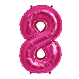 GLOBO FOIL NRO 8 FUCSIA 81CM