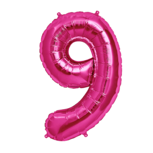 GLOBO FOIL NRO 9 FUCSIA 81CM