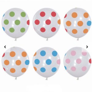 GLOBO PUNTOS TRANS 12" X6