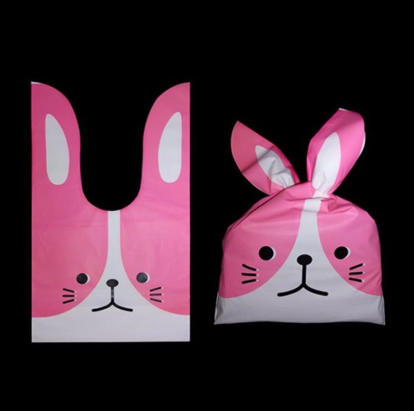 BOLSA X12 CONEJITO ROSADO 17X28CM