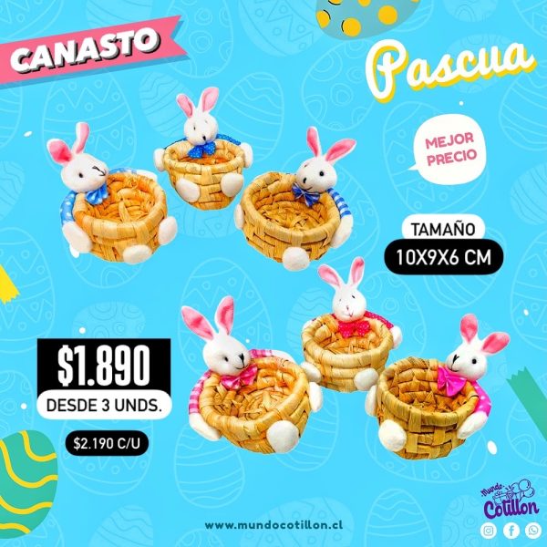 CANASTO CONEJITO CELESTE