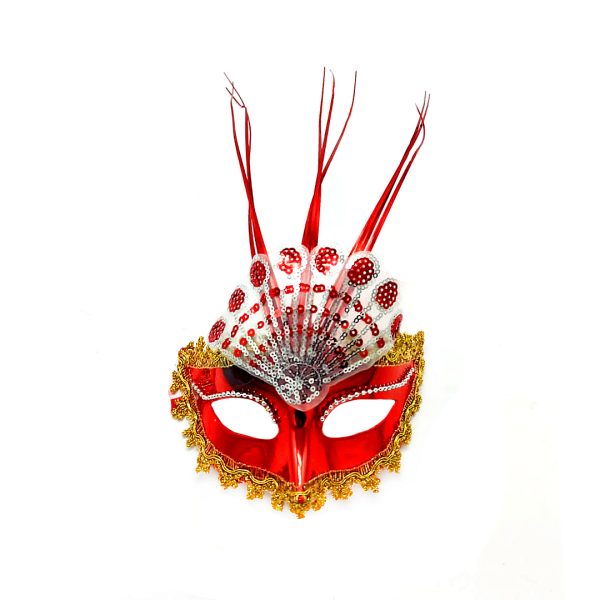 ANTIFAZ VENECIANO ABANICO ROJO X1