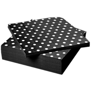 SERVILLETAS PUNTOS NEGRO X20