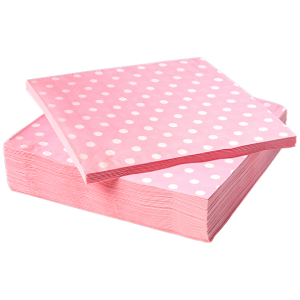 SERVILLETAS PUNTOS ROSA X20