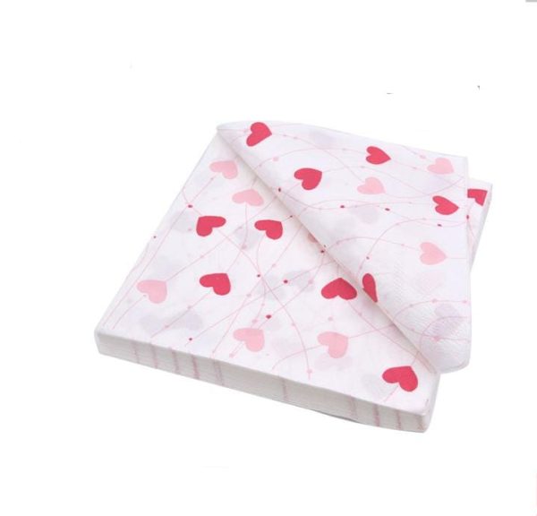 SERVILLETAS CORAZONES X20