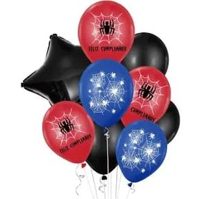 SET GLOBO LATEX SPIDERMAN X8